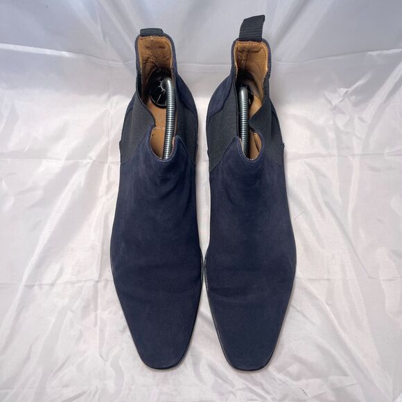 Paul Smith Gerald Chelsea Boots Mens Size 10 Navy Blue Suede Leather Dress - Picture 6 of 12